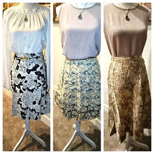 3 vintage skirts Saks fifth Avenue and Nine & Co. And 100% silk